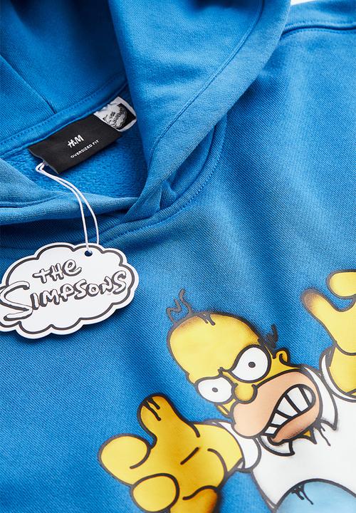 H&M - Oversized fit cotton hoodie - bright blue/the simpsons