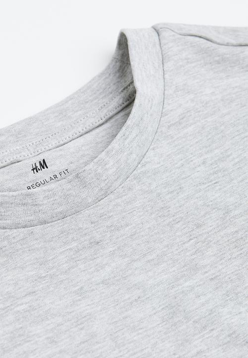 H&M - Regular fit round-neck T-shirt - grey marl 