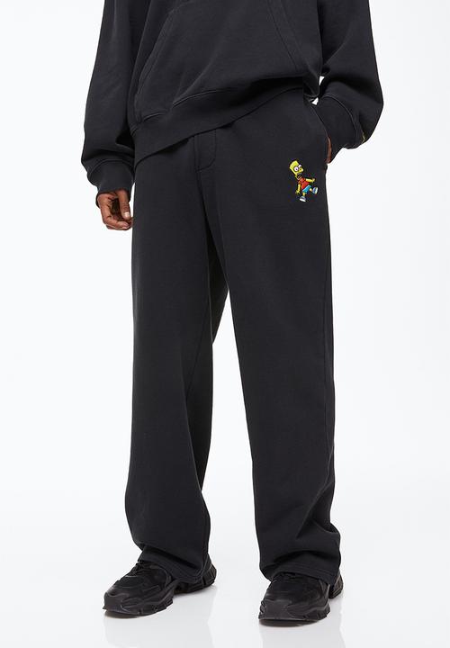 H&M - Loose fit cotton sweatpants - black/the simpsons