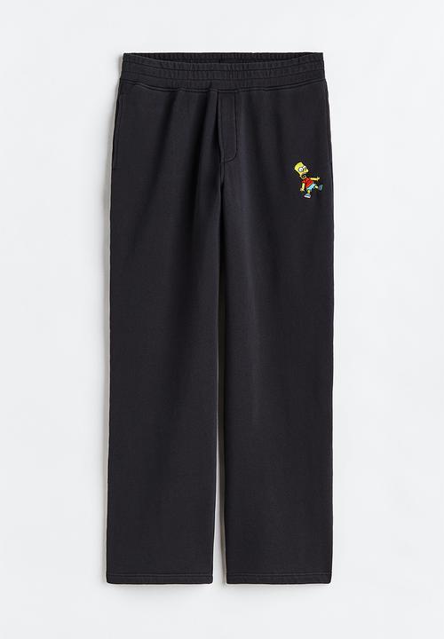 H&M - Loose fit cotton sweatpants - black/the simpsons