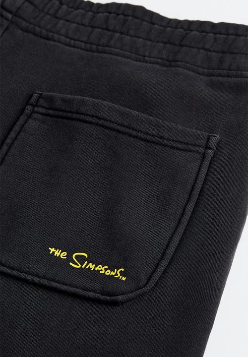 H&M - Loose fit cotton sweatpants - black/the simpsons