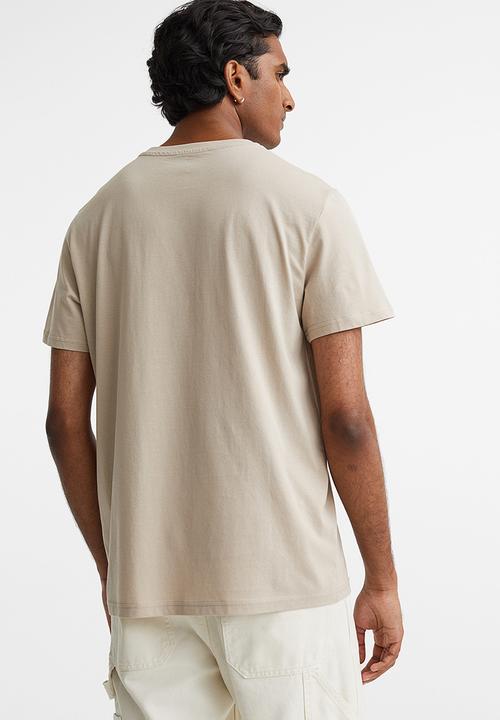 H&M - Regular fit round-neck T-shirt - light beige