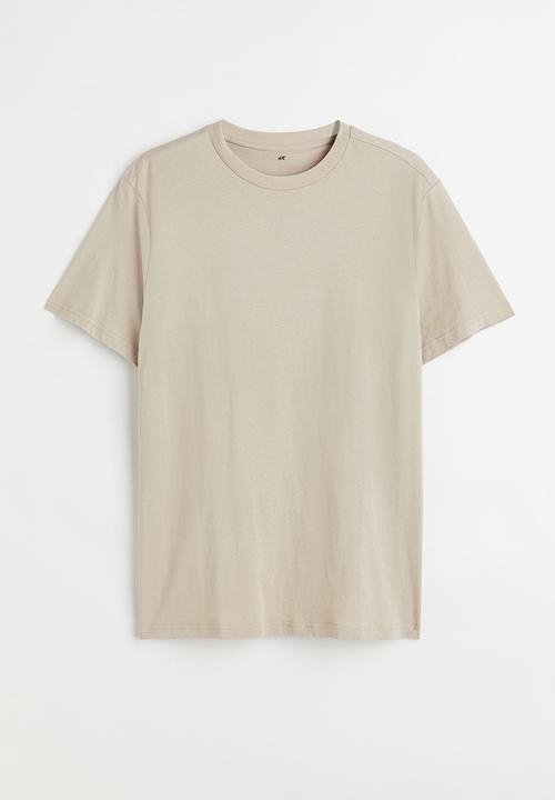 H&M - Regular fit round-neck T-shirt - light beige