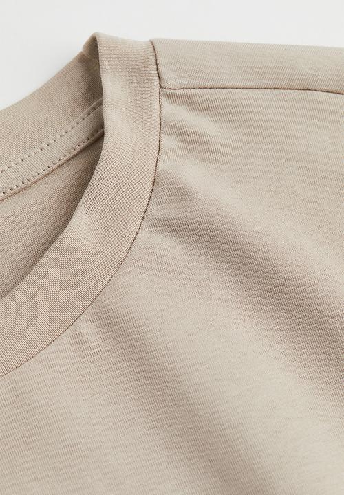 H&M - Regular fit round-neck T-shirt - light beige