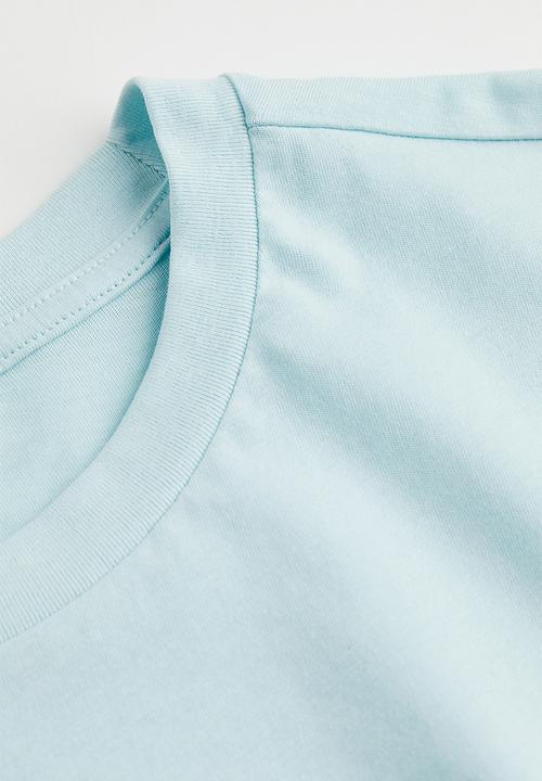H&M - Regular fit round-neck T-shirt - light blue 