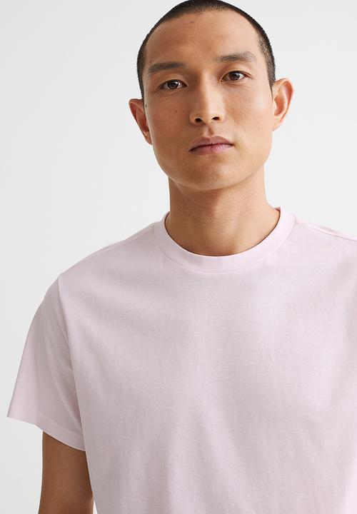 H&M - Regular fit round-neck T-shirt - light pink