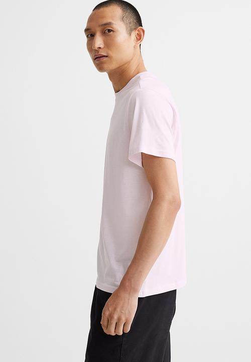 H&M - Regular fit round-neck T-shirt - light pink