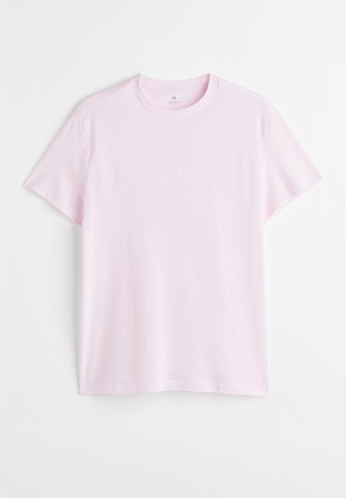H&M - Regular fit round-neck T-shirt - light pink