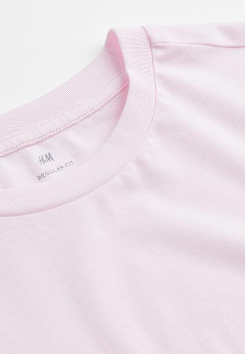 H&M - Regular fit round-neck T-shirt - light pink