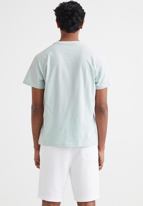 H&M - Regular fit round-neck T-shirt - light turquoise