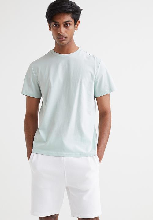 H&M - Regular fit round-neck T-shirt - light turquoise