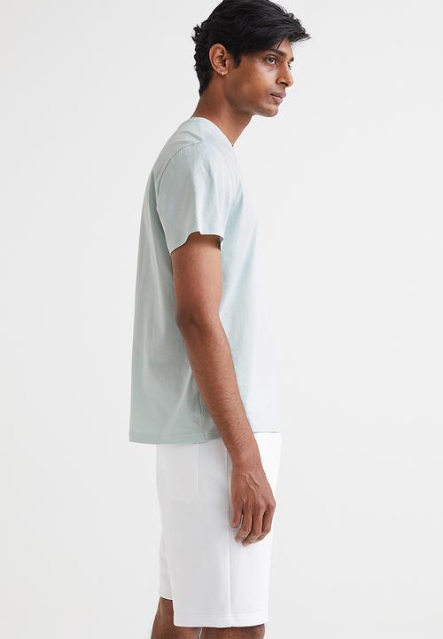 H&M - Regular fit round-neck T-shirt - light turquoise