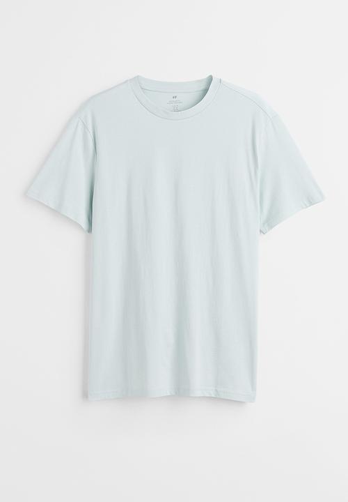 H&M - Regular fit round-neck T-shirt - light turquoise