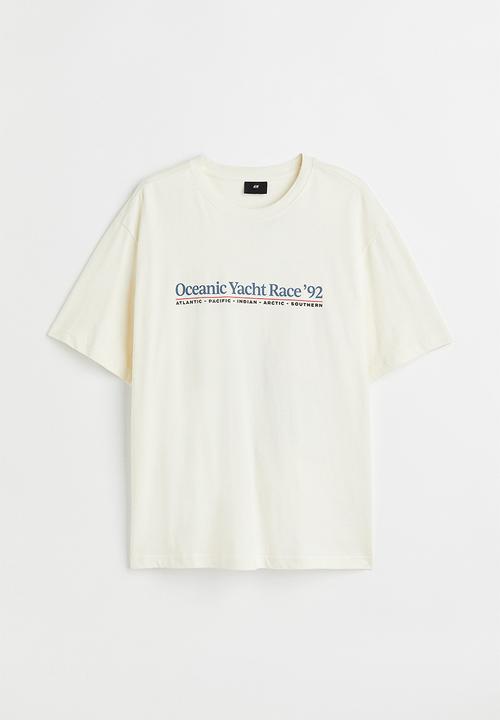 H&M - Relaxed fit printed T-shirt - white/oceanic yacht race