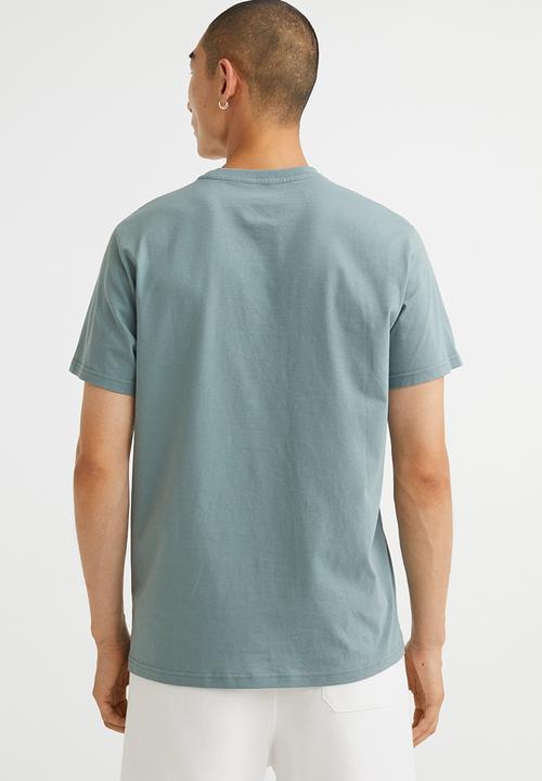 H&M - Regular fit round-neck T-shirt - turquoise 