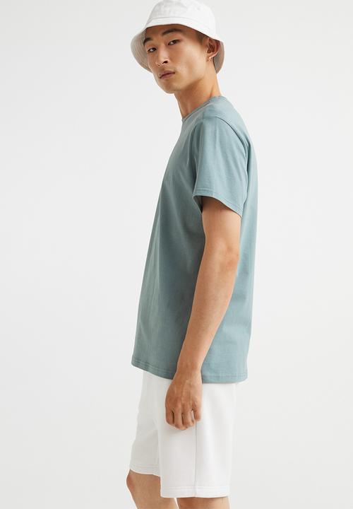 H&M - Regular fit round-neck T-shirt - turquoise 
