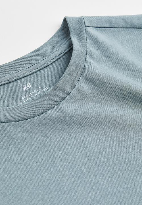 H&M - Regular fit round-neck T-shirt - turquoise 