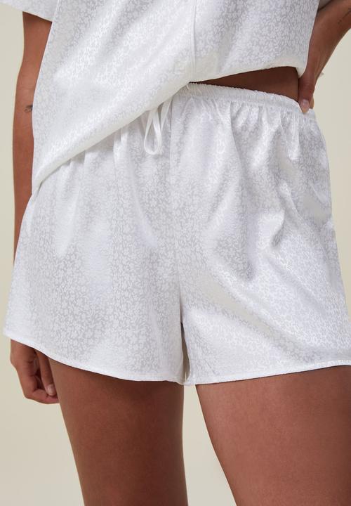 Cotton On - Body jacquard satin sleep set - white jacquard