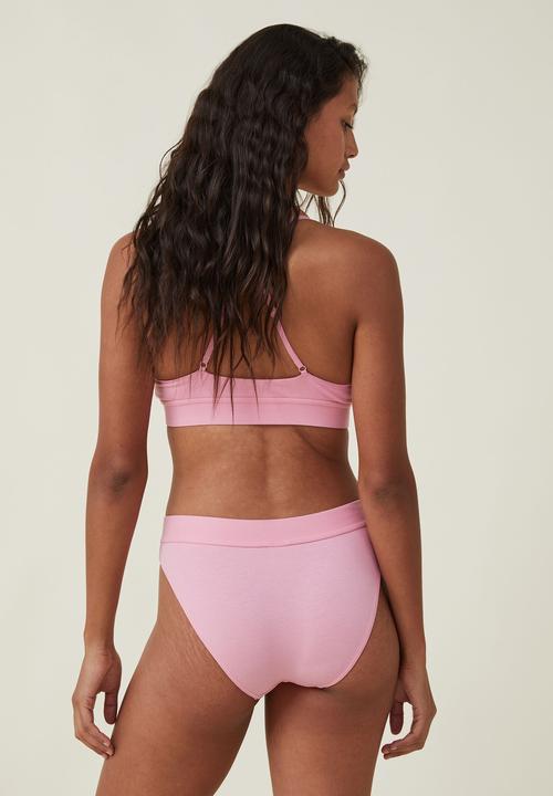 Cotton On - Organic cotton branded bikini - sea pink