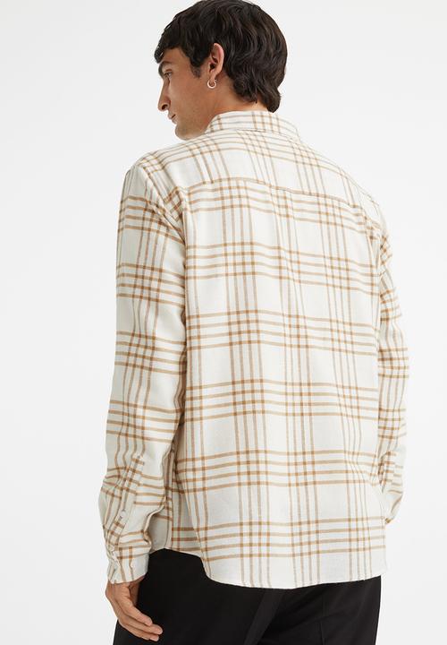 H&M - Regular fit checked shirt - beige & white 