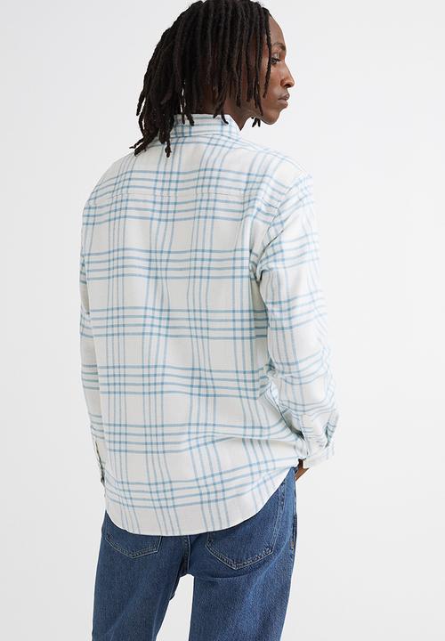 H&M - Regular fit checked shirt - light blue & white