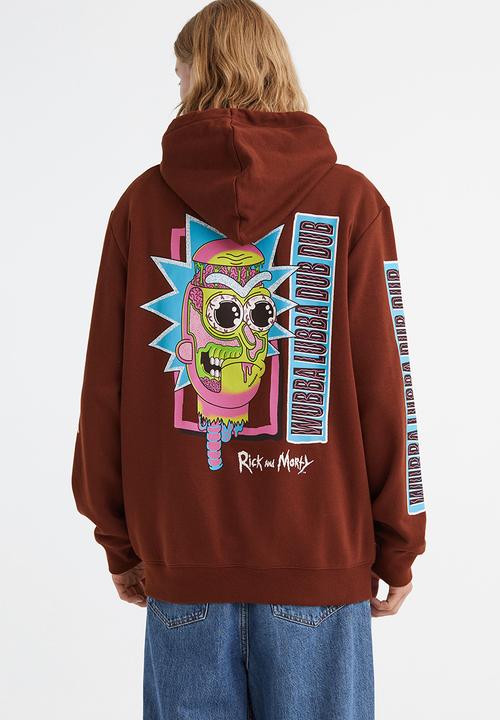 H&M - Regular fit hoodie - brown/rick and morty
