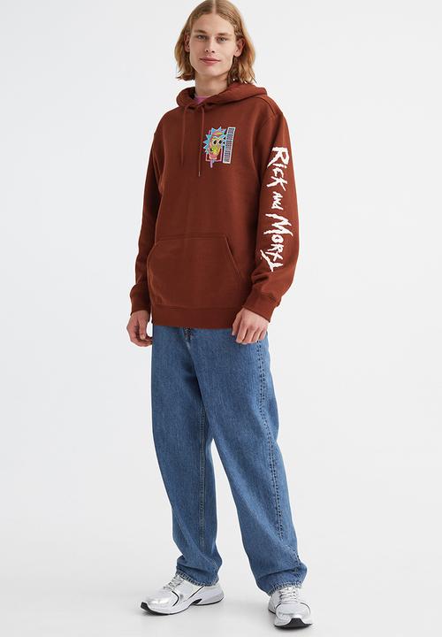 H&M - Regular fit hoodie - brown/rick and morty