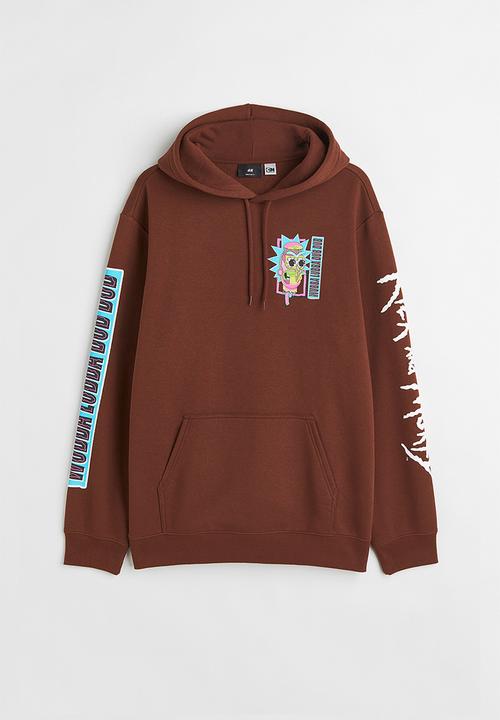 H&M - Regular fit hoodie - brown/rick and morty