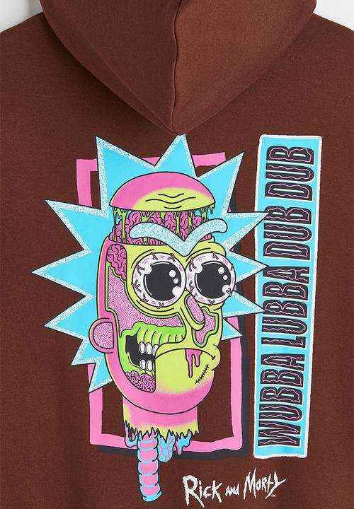 H&M - Regular fit hoodie - brown/rick and morty