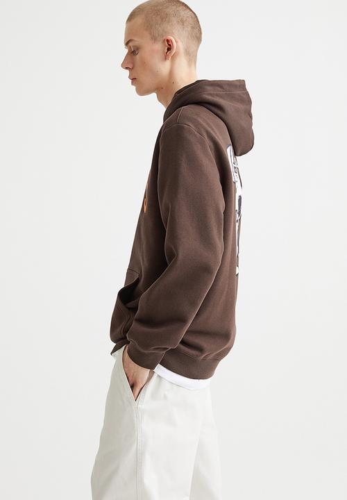 H&M - Regular fit hoodie - dark brown/snoopy