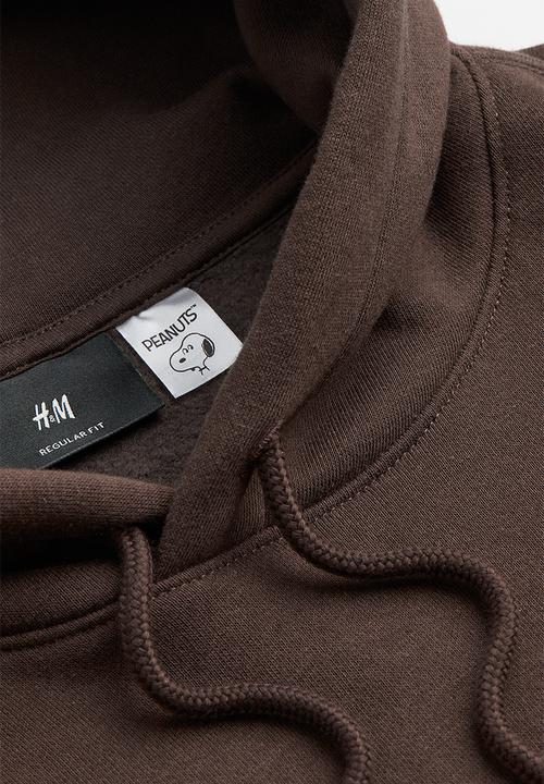H&M - Regular fit hoodie - dark brown/snoopy