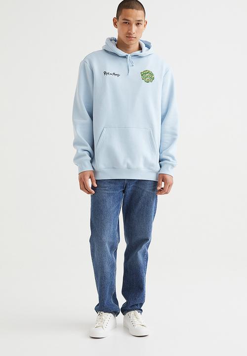H&M - Regular fit hoodie - light blue/rick and morty