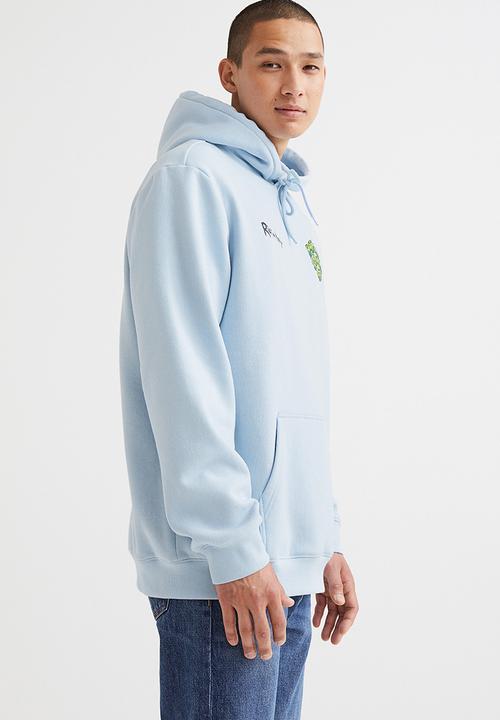H&M - Regular fit hoodie - light blue/rick and morty