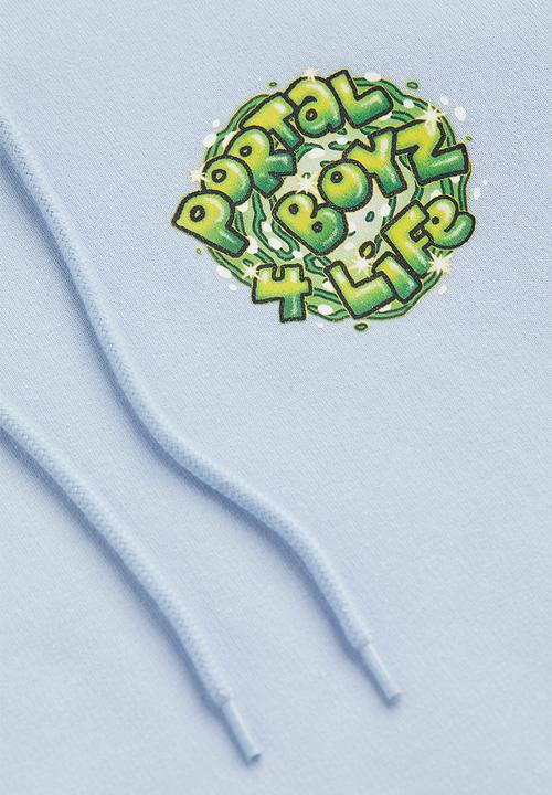 H&M - Regular fit hoodie - light blue/rick and morty