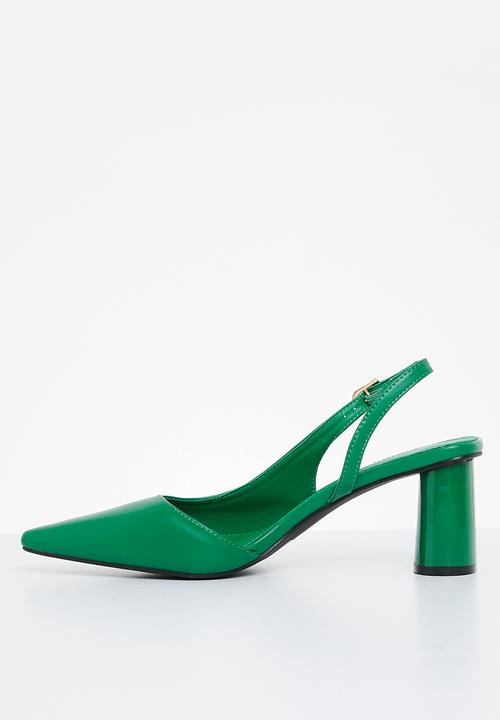 edit - Atlas slingback block heel - green