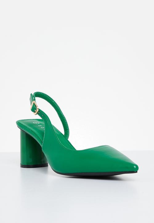 edit - Atlas slingback block heel - green