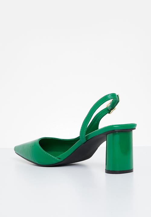 edit - Atlas slingback block heel - green
