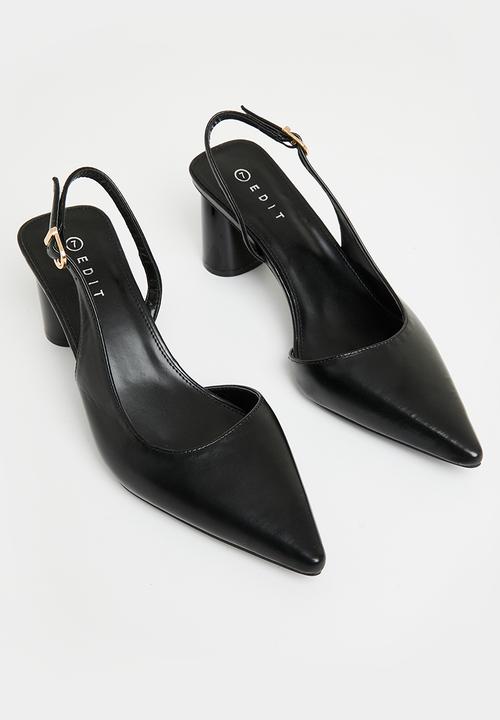 edit - Atlas slingback block heel - black