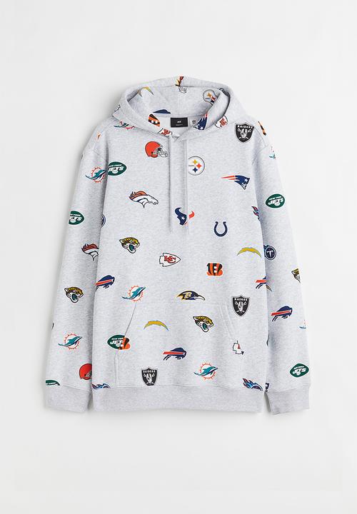 H&M - Regular fit hoodie - light grey marl/nfl