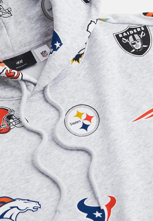 H&M - Regular fit hoodie - light grey marl/nfl