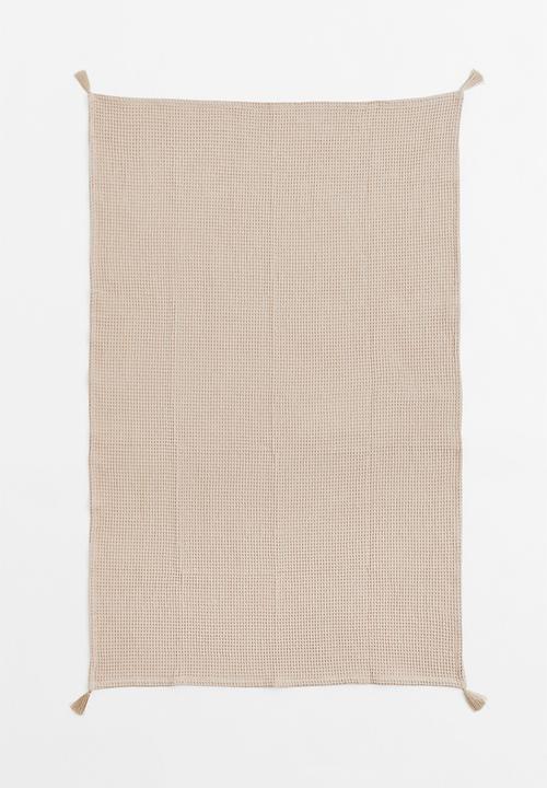 H&M - Waffled cotton blanket - beige