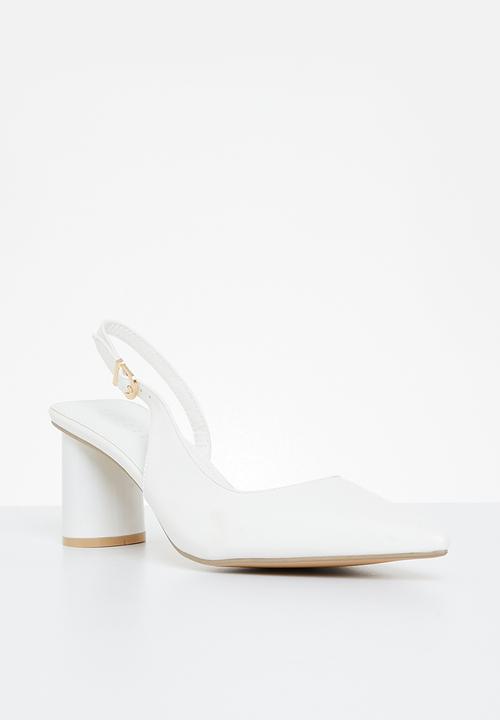 edit - Atlas slingback block heel - white