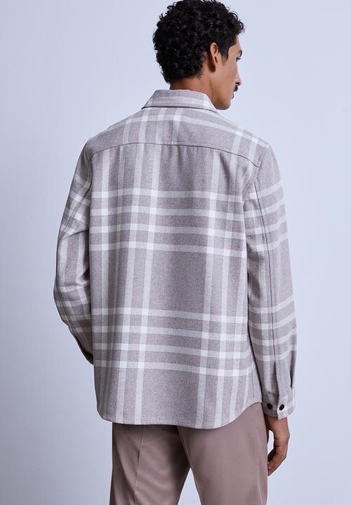 H&M - Twill overshirt - beige/checked 