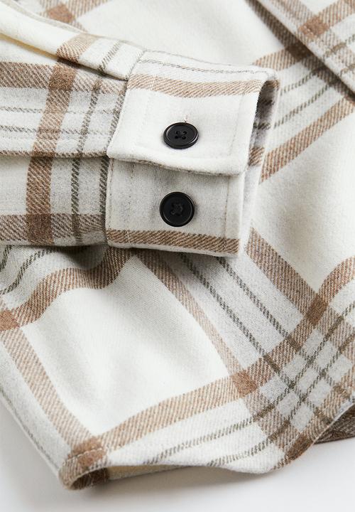 H&M - Twill overshirt - beige & white checked
