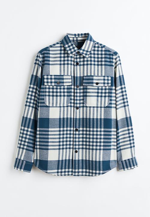 H&M - Twill overshirt - blue & white checked