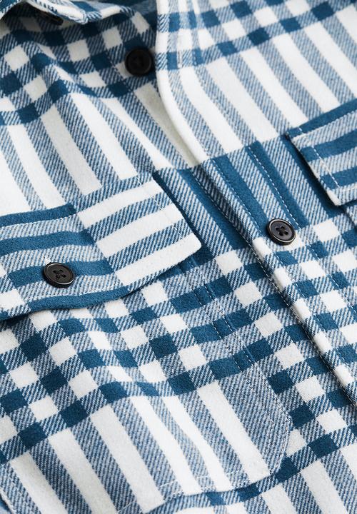 H&M - Twill overshirt - blue & white checked