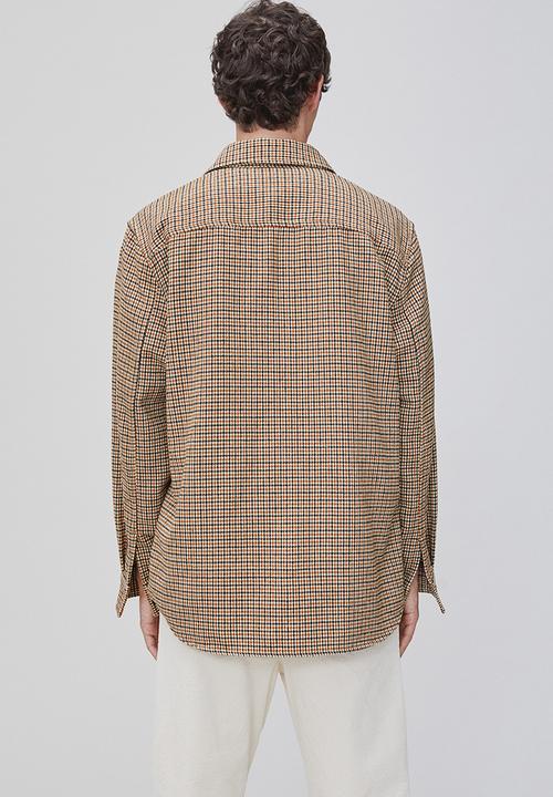 H&M - Twill overshirt - dark brown/dogtooth-patterned