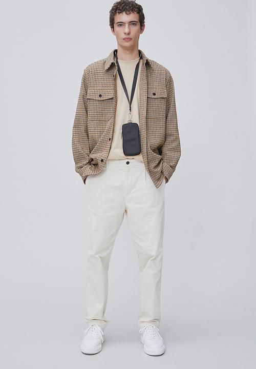 H&M - Twill overshirt - dark brown/dogtooth-patterned