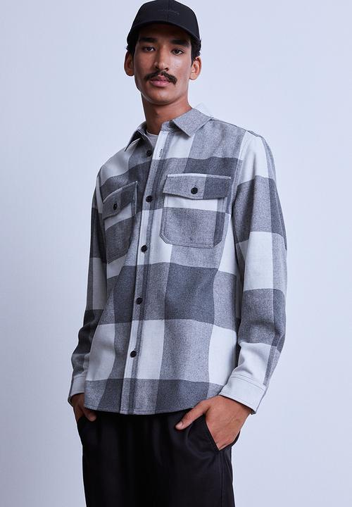 H&M - Twill overshirt - grey/checked