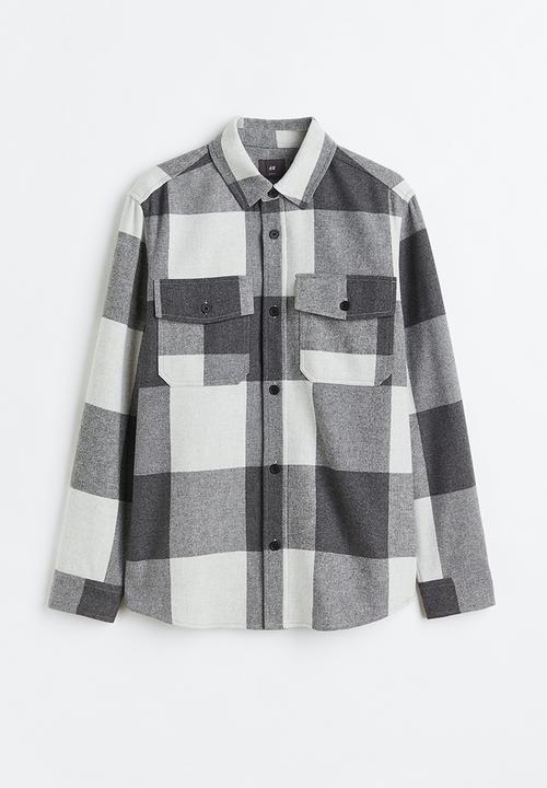 H&M - Twill overshirt - grey/checked